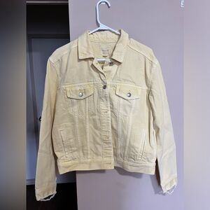 Light pastel yellow jean jacket
